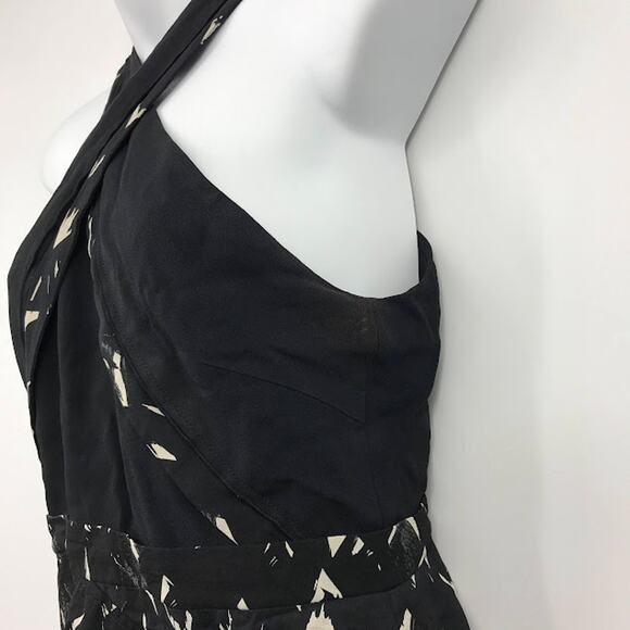 Proenza Schouler Crisscross Halter-Neck Tiered Dress 4 Brushstroke Feather Print - Picture 6 of 7